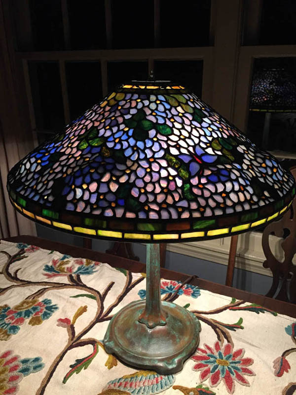 Anthony Hart Blue Floral Cone Table Lamp