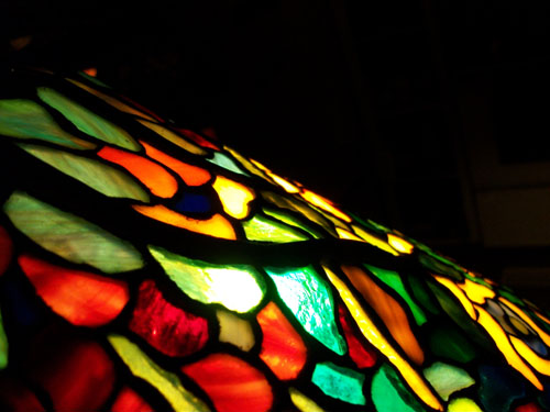 Anthony Hart Pansy Leaded Glass Lamp