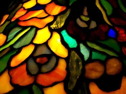 Anthony Hart Pansy Leaded Glass Lamp