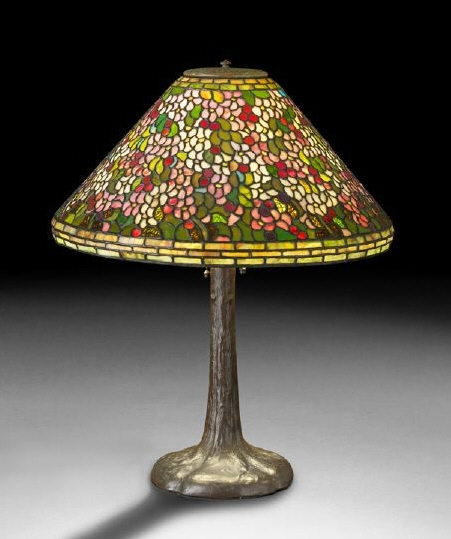 Anthony Hart Cherry Blossom Leaded Glass Lamp