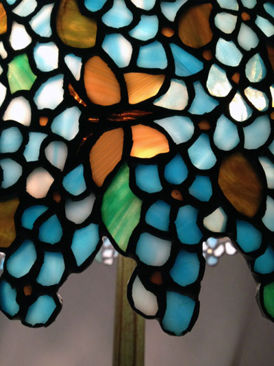 Anthony Hart Blue Floral Leaded Lamp