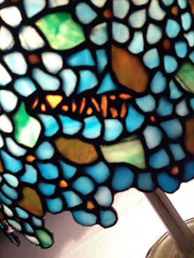 Anthony Hart Blue Floral Leaded Lamp