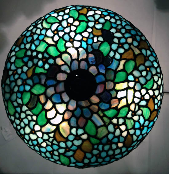 Anthony Hart Blue Floral Leaded Lamp