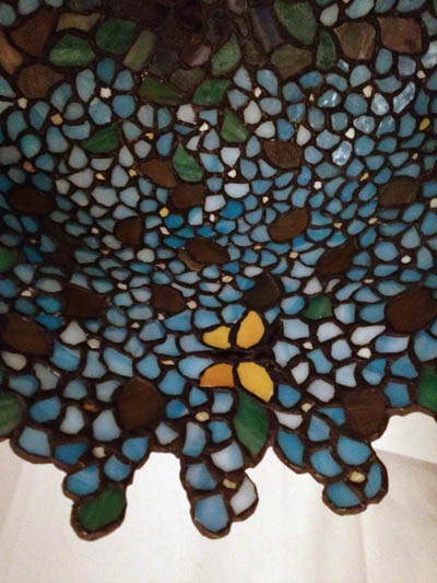 Anthony Hart Blue Floral Leaded Lamp