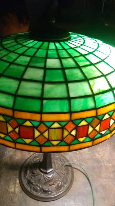 Neuhauser Geometric Leaded Glass Lamp