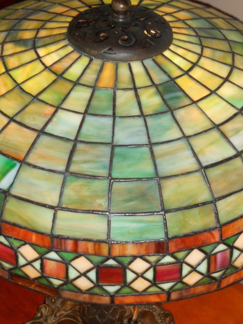 Neuhauser Geometric Leaded Glass Lamp