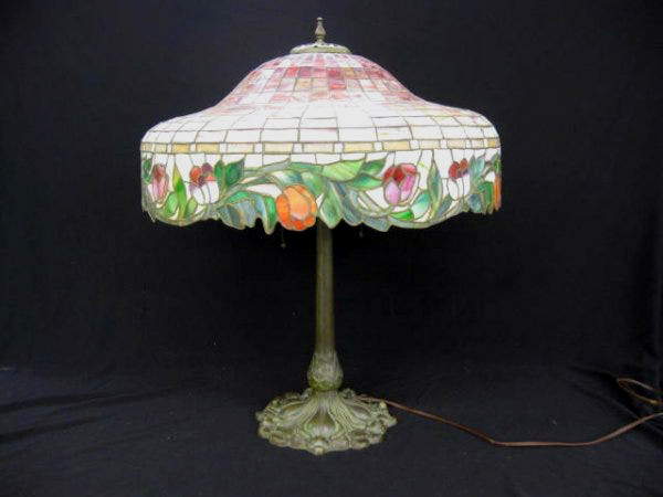 Neuhauser Floral Leaded Glass Lamp