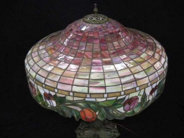 Neuhauser Floral Leaded Glass Lamp