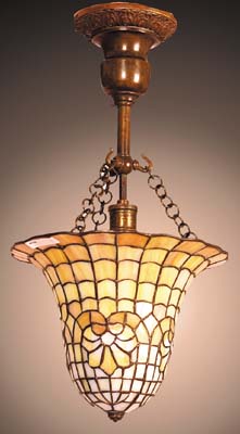 Gorham Leaded Glass Hanging Lamp