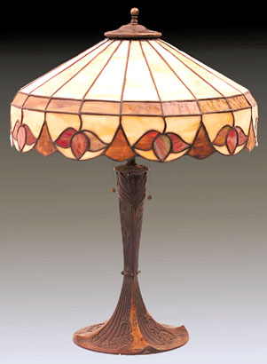 American Leaded Glass Table Lamp