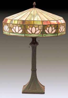 American Leaded Glass Table Lamp