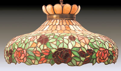American Leaded Glass Floral Chandelier