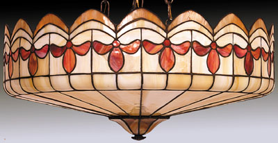 American Leaded Glass Inverted Chandelier