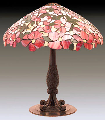 Suess Red Peony Leaded Lamp