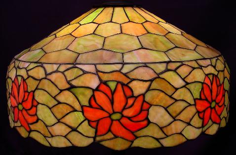 American Floral Border Table Lamp