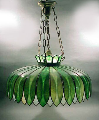 American Leaded Bent Glass Chandelier