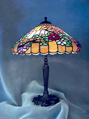 Wilkinson Floral Leaded Glass Lamp