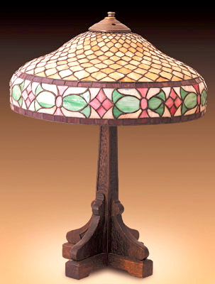 American Leaded Glass Table Lamp