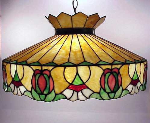 American Leaded Glass Chandelier