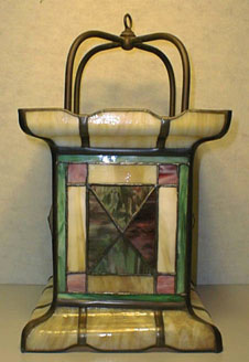 American Leaded Glass Gas Lantern
