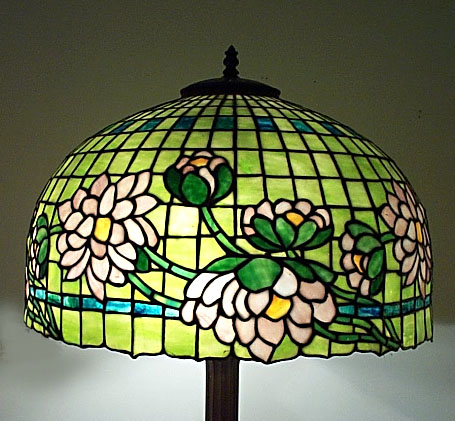 American Peony Leaded Glass Floor Lamp