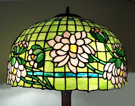 American Peony Leaded Glass Floor Lamp