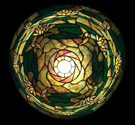 American Leaded Glass Water Lily Chandelier