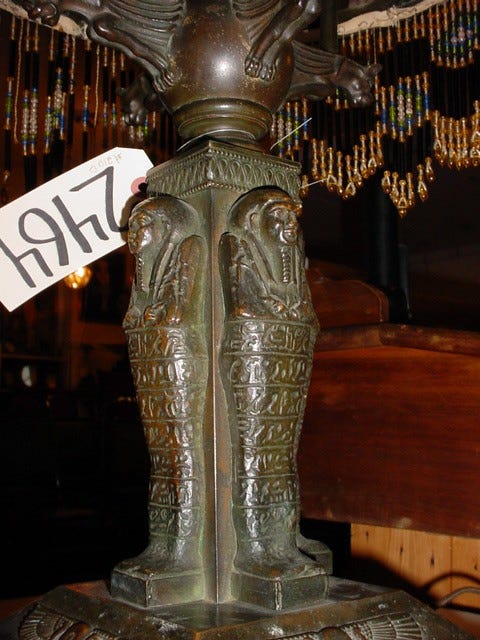 American Mosaic Leaded Lamp, Egyptian Motif