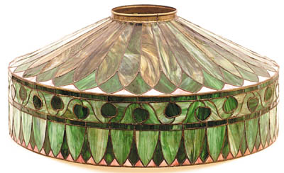 Williamson Leaf and Vine Leaded Glass Chandelier