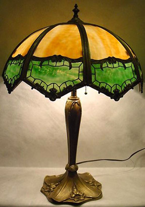 American Leaded Glass Table Lamp (Attr B.H.)