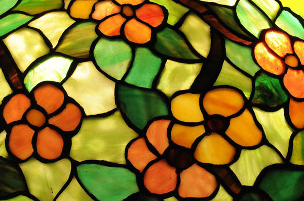 Suess (Attr.) Ornamental Glass Company Floral Table Lamp
