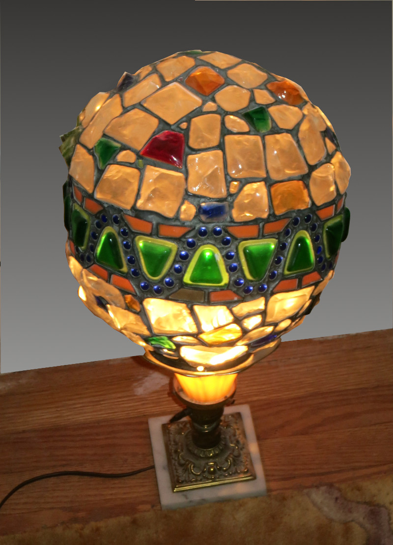 Austrian Chunk Glass Lamp