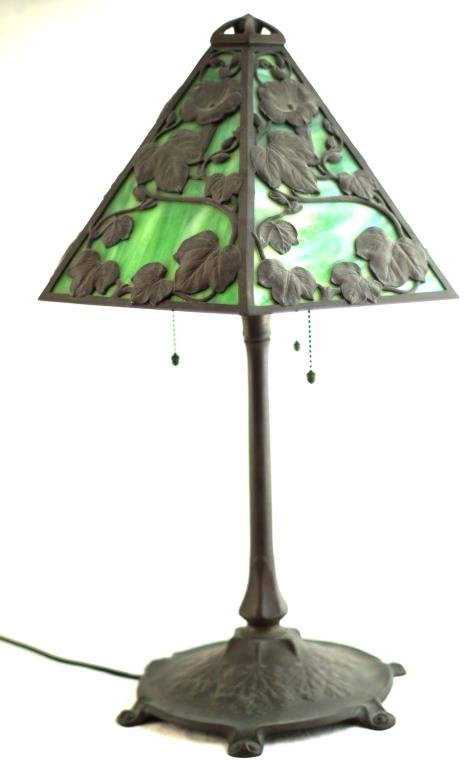 American Panel Table Lamp on Reed & Barton Base
