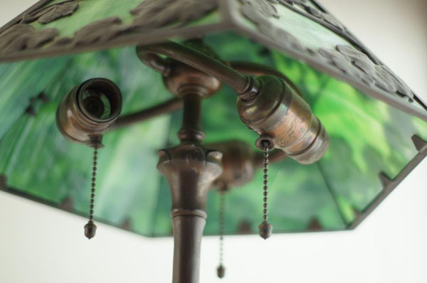 American Panel Table Lamp on Reed & Barton Base