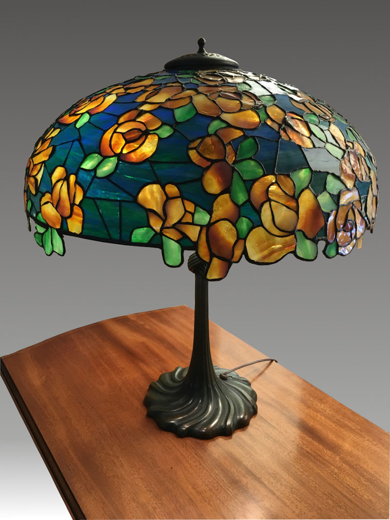 Bigelow & Kennard Yellow Rose Table Lamp