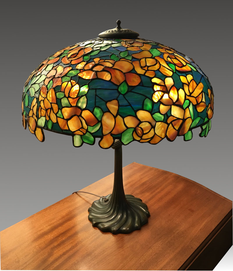 Bigelow & Kennard Yellow Rose Table Lamp