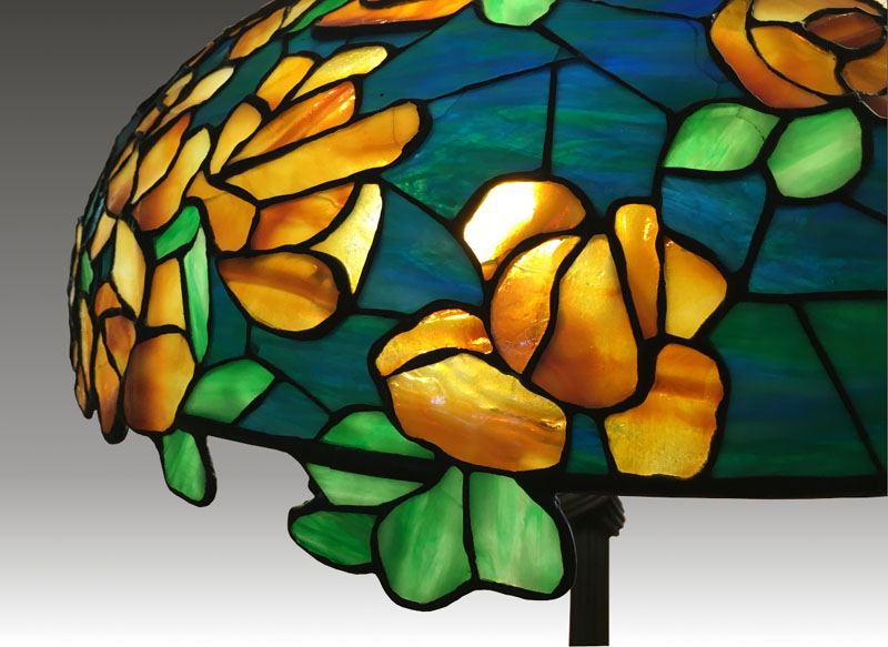 Bigelow & Kennard Yellow Rose Table Lamp