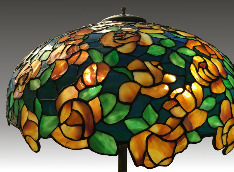 Bigelow & Kennard Yellow Rose Table Lamp