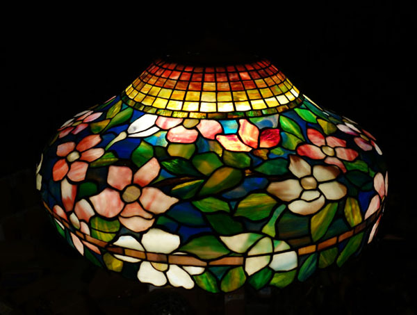 American Floral Leaded Chandelier