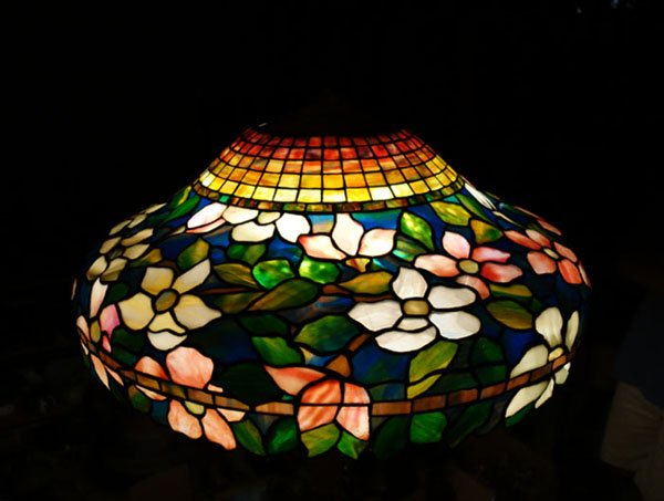 American Floral Leaded Chandelier