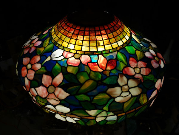 American Floral Leaded Chandelier