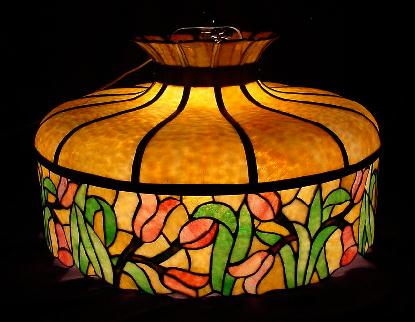 Chicago Mosaic Floral Leaded Chandelier