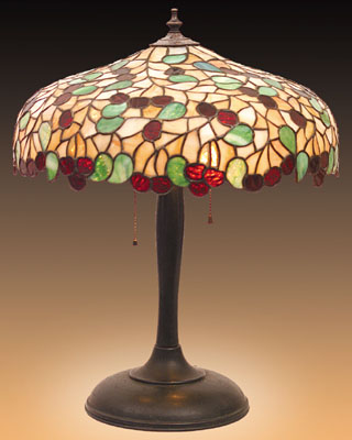Chicago Mosaic Cherry Pattern Leaded Lamp