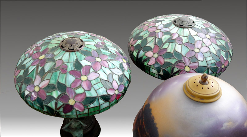 A Pair of Suess Floral Border Table Lamps
