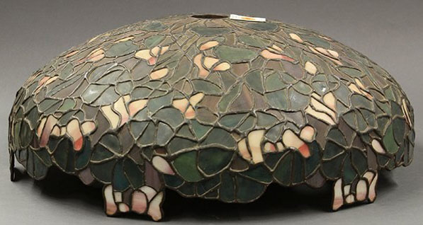 Amboy Works Floral Leaded Glass Table Lamp