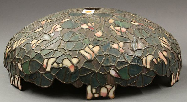 Amboy Works Floral Leaded Glass Table Lamp