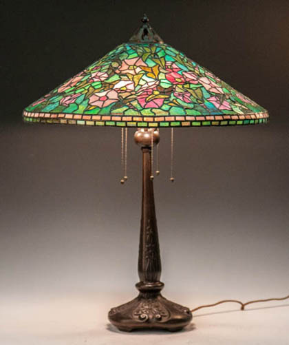 American Morning Glory Leaded Lamp