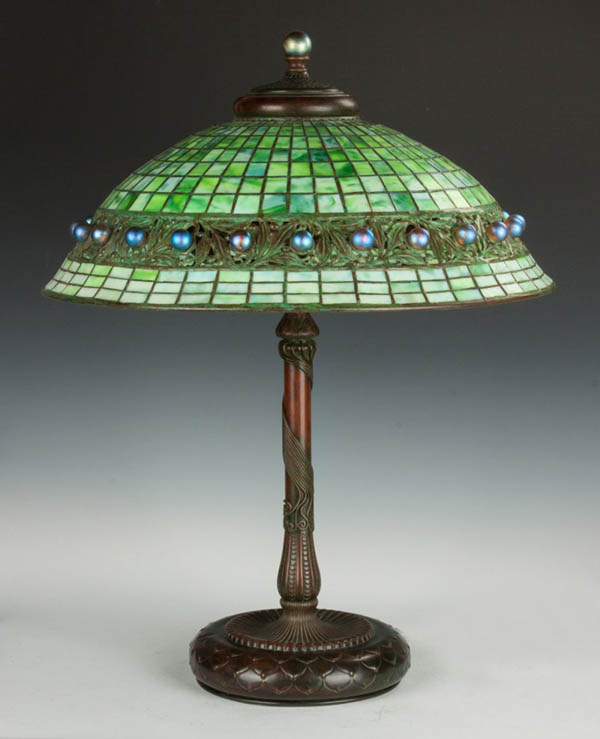 Tiffany Studios Glass and Bronze Ball Table Lamp