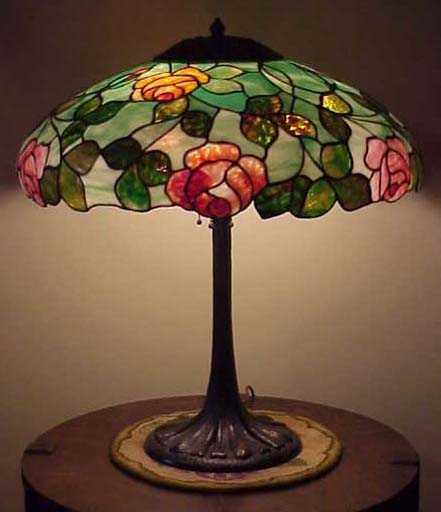 John Morgan & Sons, Leaded Rose Table Lamp