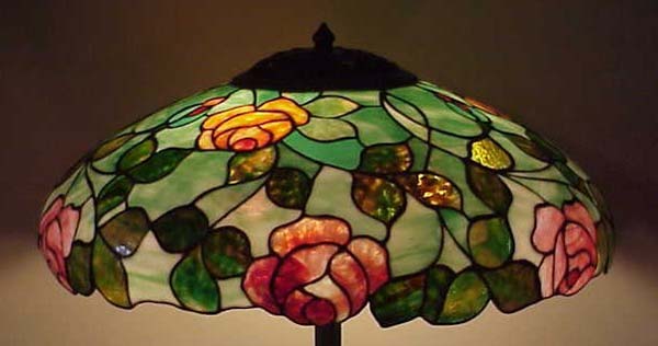 John Morgan & Sons, Leaded Rose Table Lamp